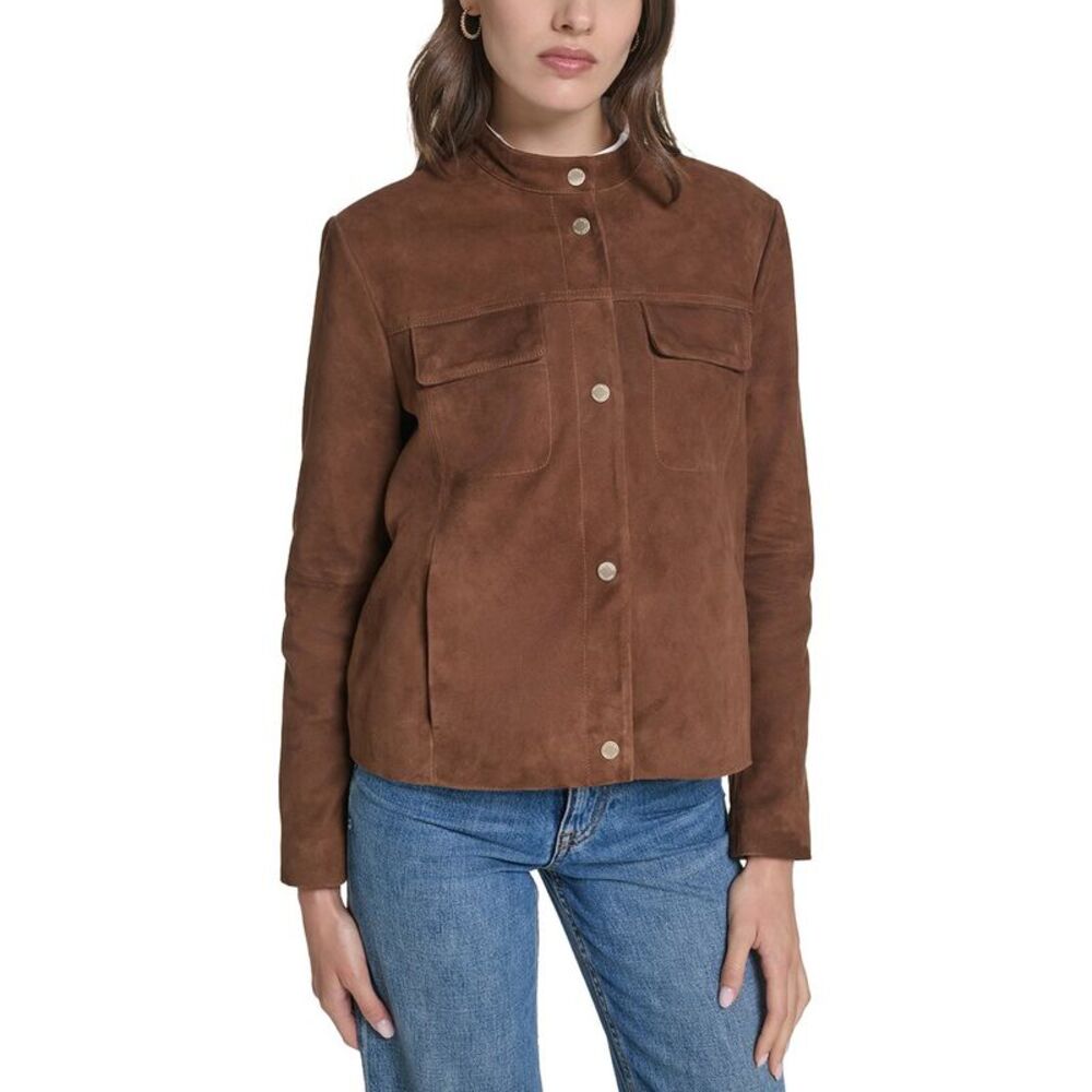 Cole Haan Womens Goat Suede Jacket